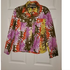 Printed Colour Long Sleeve Blouse (NWOT)